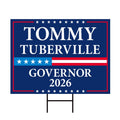 Tommy Tuberville For Alabama Governor 2026 Yard Sign, Corrugated Governor Elections Race Red White & Blue Yard Sign with Metal H-Stake
