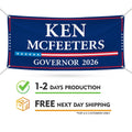 Ken McFeeters For Alabama U.S. Governor Banner Sign, 13 oz Waterproof US Governor Election 2026 Vinyl Banner With Metal Grommets