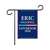 Eric Swalwell For California Governor 2026 Garden Flag, Double Sided, 2026 Governor Flag, Elections Flag, Race Red White & Blue Flag