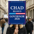 Chad Bianco For California Governor 2026 Election Sign, Political Campaign Sign, Republican party, Governor Election 2026 Race Poster Sign