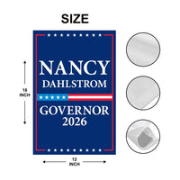 Nancy Dahlstrom For Alaska Governor 2026 Garden Flag, Double Sided, 2026 Governor Flag, Elections Flag, Race Red White & Blue Flag