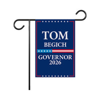 Tom Begich For Alaska Governor 2026 Garden Flag, Double Sided, 2026 Governor Flag, Elections Flag, Race Red White & Blue Flag