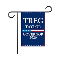 Treg Taylor For Alaska Governor 2026 Garden Flag, Double Sided, 2026 Governor Flag, Republican, Elections Flag, Race Red White & Blue Flag