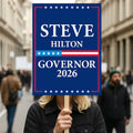 Steve Hilton For California Governor 2026 Election Sign, Political Campaign Sign, Republican party, Governor Election 2026 Race Poster Sign