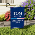 Tom Steyer For California Governor 2026 Garden Flag, Double Sided, 2026 Governor Flag, Democratic, Elections Flag, Race Red White Blue Flag
