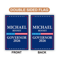 Michael Bennet For Colorado Governor 2026 Garden Flag, Double Sided, 2026 Governor Flag, Elections Flag, Race Red White & Blue Flag
