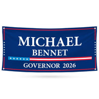 Michael Bennet For Colorado U.S. Governor Banner Sign, 13 oz Waterproof US Governor Election 2026 Vinyl Banner With Metal Grommets