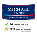 Michael Bennet For Colorado U.S. Governor Banner Sign, 13 oz Waterproof US Governor Election 2026 Vinyl Banner With Metal Grommets