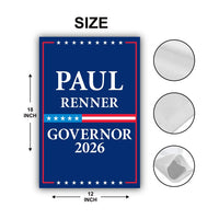 Paul Renner For Florida Governor 2026 Garden Flag, Double Sided, 2026 Governor Flag, Republican, Elections Flag, Race Red White & Blue Flag