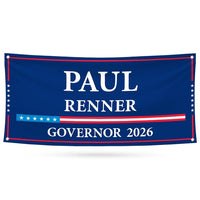 Paul Renner For Florida U.S. Governor Banner Sign, 13 oz Waterproof US Governor Election 2026 Vinyl Banner With Metal Grommets