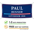 Paul Renner For Florida U.S. Governor Banner Sign, 13 oz Waterproof US Governor Election 2026 Vinyl Banner With Metal Grommets