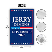 Jerry Demings For Florida Governor 2026 Garden Flag, Double Sided, 2026 Governor Flag, Democrate, Elections Flag, Race Red White & Blue Flag