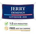 Jerry Demings For Florida U.S. Governor Banner Sign, 13 oz Waterproof US Governor Election 2026 Vinyl Banner With Metal Grommets