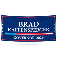 Brad Raffensperger For Georgia U.S. Governor Banner Sign, 13 oz Waterproof US Governor Election 2026 Vinyl Banner With Metal Grommets
