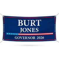 Burt Jones For Georgia U.S. Governor Banner Sign, 13 oz Waterproof US Governor Election 2026 Vinyl Banner With Metal Grommets