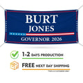 Burt Jones For Georgia U.S. Governor Banner Sign, 13 oz Waterproof US Governor Election 2026 Vinyl Banner With Metal Grommets