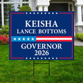 Keisha Lance Bottoms For Georgia Governor 2026 Yard Sign, Corrugated Governor Elections Race Red White & Blue Yard Sign with Metal H-Stake