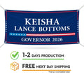Keisha Lance Bottoms For Georgia U.S. Governor Banner Sign, 13 oz Waterproof US Governor Election 2026 Vinyl Banner With Metal Grommets