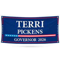 Terri Pickens For Idaho U.S. Governor Banner Sign, 13 oz Waterproof US Governor Election 2026 Vinyl Banner With Metal Grommets