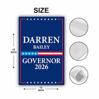 Darren Bailey For Illinois Governor 2026 Garden Flag, Double Sided, 2026 Governor Flag, Republic, Elections Flag, Race Red White & Blue Flag