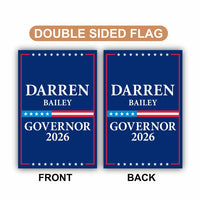 Darren Bailey For Illinois Governor 2026 Garden Flag, Double Sided, 2026 Governor Flag, Republic, Elections Flag, Race Red White & Blue Flag