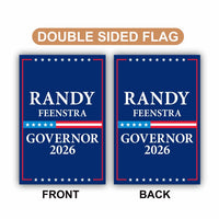 Randy Feenstra For Iowa Governor 2026 Garden Flag, Double Sided, 2026 Governor Flag, Republic, Elections Flag, Race Red White & Blue Flag