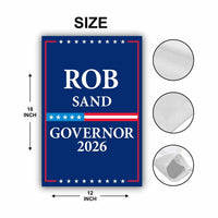 Rob Sand For Iowa Governor 2026 Garden Flag, Double Sided, 2026 Governor Flag, Democratic party, Elections Flag, Race Red White & Blue Flag
