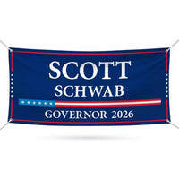 Scott Schwab For Kansas U.S. Governor Banner Sign, 13 oz Waterproof US Governor Election 2026 Vinyl Banner With Metal Grommets