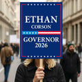 Ethan Corson For Kansas Governor 2026 Election Sign, Political Campaign Sign, Democratic party, Governor Election 2026 Race Poster Sign
