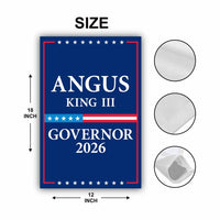 Angus King III For Maine Governor 2026 Garden Flag, Double Sided, 2026 Governor Flag, Democrate, Elections Flag, Race Red White & Blue Flag