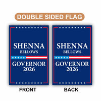 Shenna Bellows For Maine Governor 2026 Garden Flag, Double Sided, 2026 Governor Flag, Democrate, Elections Flag, Race Red White & Blue Flag