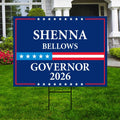 Shenna Bellows For Maine Governor 2026 Yard Sign, Corrugated Plastic Governor Elections Race Red White & Blue Yard Sign with Metal H-Stake