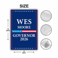 Wes Moore For Maryland Governor 2026 Garden Flag, Double Sided, 2026 Governor Flag, Democrate, Elections Flag, Race Red White & Blue Flag