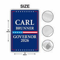 Carl Brunner For Maryland Governor 2026 Garden Flag, Double Sided, 2026 Governor Flag, Republic, Elections Flag, Race Red White & Blue Flag