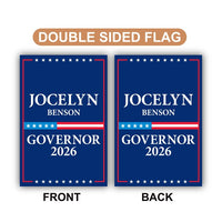 Jocelyn Benson For Michigan Governor 2026 Garden Flag, Double Sided, 2026 Governor Flag, Elections Flag, Race Red White & Blue Flag