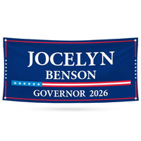 Jocelyn Benson For Michigan U.S. Governor Banner Sign, 13 oz Waterproof US Governor Election 2026 Vinyl Banner With Metal Grommets