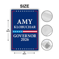 Amy Klobuchar For Minnesota Governor 2026 Garden Flag, Double Sided, 2026 Governor Flag, Elections Flag, Race Red White & Blue Flag