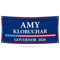 Amy Klobuchar For Minnesota U.S. Governor Banner Sign, 13 oz Waterproof US Governor Election 2026 Vinyl Banner With Metal Grommets