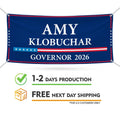 Amy Klobuchar For Minnesota U.S. Governor Banner Sign, 13 oz Waterproof US Governor Election 2026 Vinyl Banner With Metal Grommets