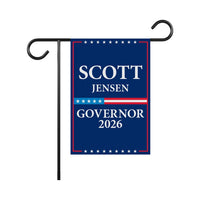 Scott Jensen For Minnesota Governor 2026 Garden Flag, Double Sided, 2026 Governor Flag, Republic, Elections Flag, Race Red White & Blue Flag