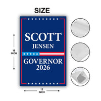 Scott Jensen For Minnesota Governor 2026 Garden Flag, Double Sided, 2026 Governor Flag, Republic, Elections Flag, Race Red White & Blue Flag
