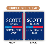 Scott Jensen For Minnesota Governor 2026 Garden Flag, Double Sided, 2026 Governor Flag, Republic, Elections Flag, Race Red White & Blue Flag