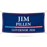 Jim Pillen For Nebraska U.S. Governor Banner Sign, 13 oz Waterproof US Governor Election 2026 Vinyl Banner With Metal Grommets