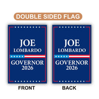 Joe Lombardo For Nevada Governor 2026 Garden Flag, Double Sided, 2026 Governor Flag, Republican, Elections Flag, Race Red White & Blue Flag