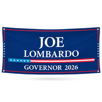 Joe Lombardo For Nevada U.S. Governor Banner Sign, 13 oz Waterproof US Governor Election 2026 Vinyl Banner With Metal Grommets