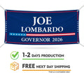 Joe Lombardo For Nevada U.S. Governor Banner Sign, 13 oz Waterproof US Governor Election 2026 Vinyl Banner With Metal Grommets