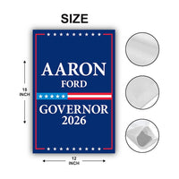 Aaron Ford For Nevada Governor 2026 Garden Flag, Double Sided, 2026 Governor Flag, Democratic, Elections Flag, Race Red White & Blue Flag