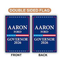Aaron Ford For Nevada Governor 2026 Garden Flag, Double Sided, 2026 Governor Flag, Democratic, Elections Flag, Race Red White & Blue Flag
