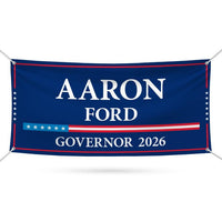 Aaron Ford For Nevada U.S. Governor Banner Sign, 13 oz Waterproof US Governor Election 2026 Vinyl Banner With Metal Grommets