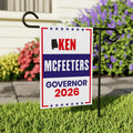 Ken McFeeters For Alabama Governor 2026 Garden Flag, Double Sided, 2026 Governor Flag, Elections Flag, Race Red White & Blue Flag